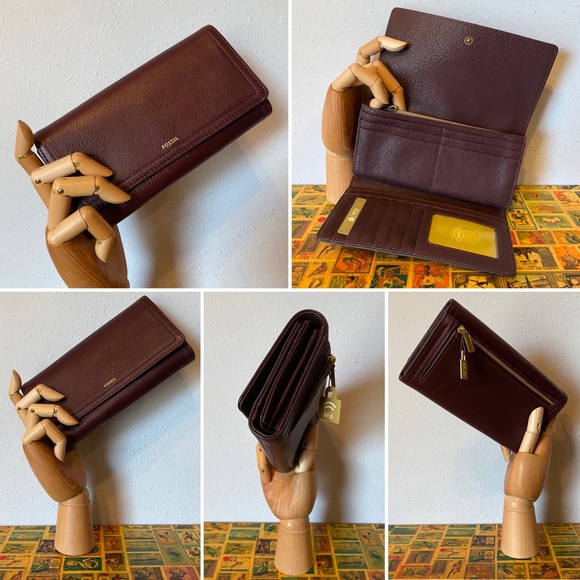 Fossil Set Fiona Large Crossbody Champagne Leather - Picture 7 of 8